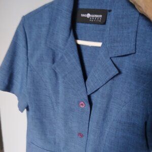 Women's Sag Harbor Dress Petite Dark Blue Pantsuit 10P 100% Polyester See pix 9